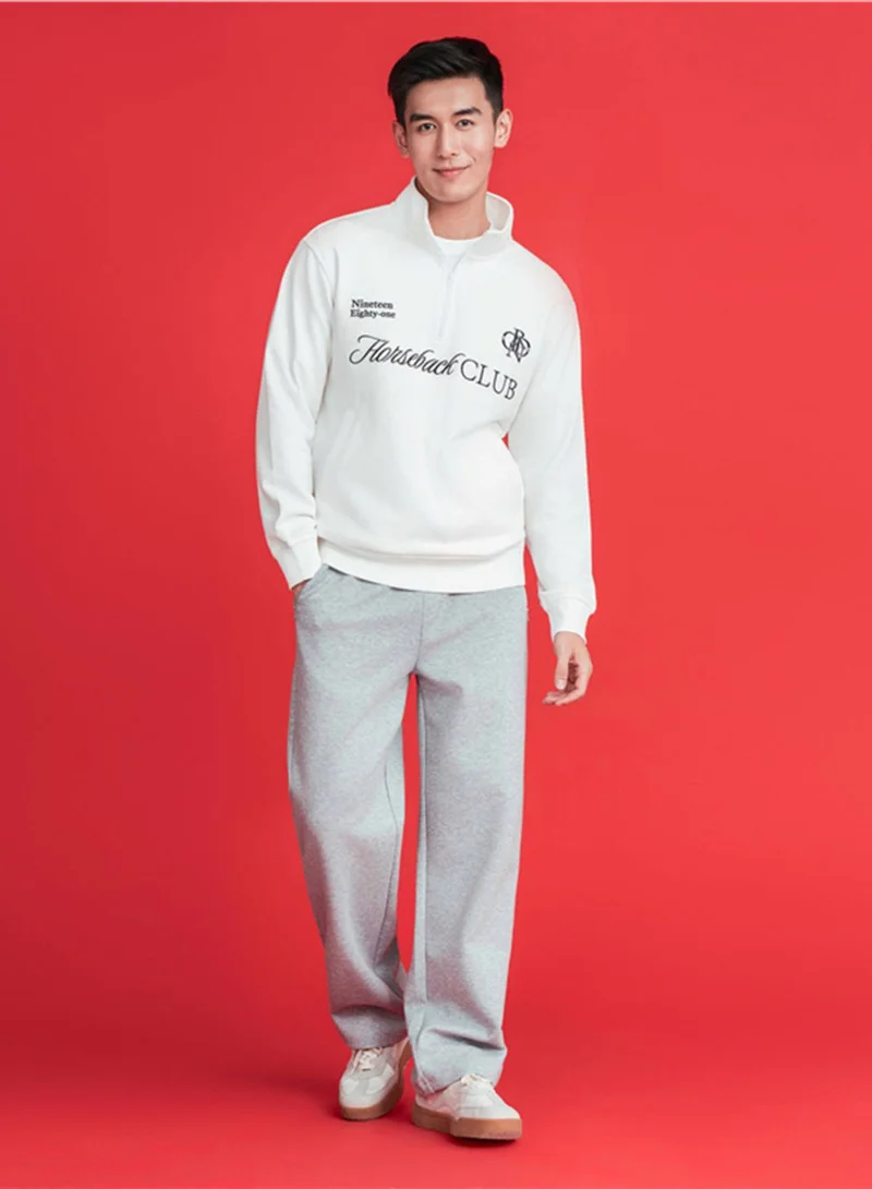 GIORDANO  Men’s Relaxed Straight Interlock Jogger with Elastic Waist for Men | Best Price UAE